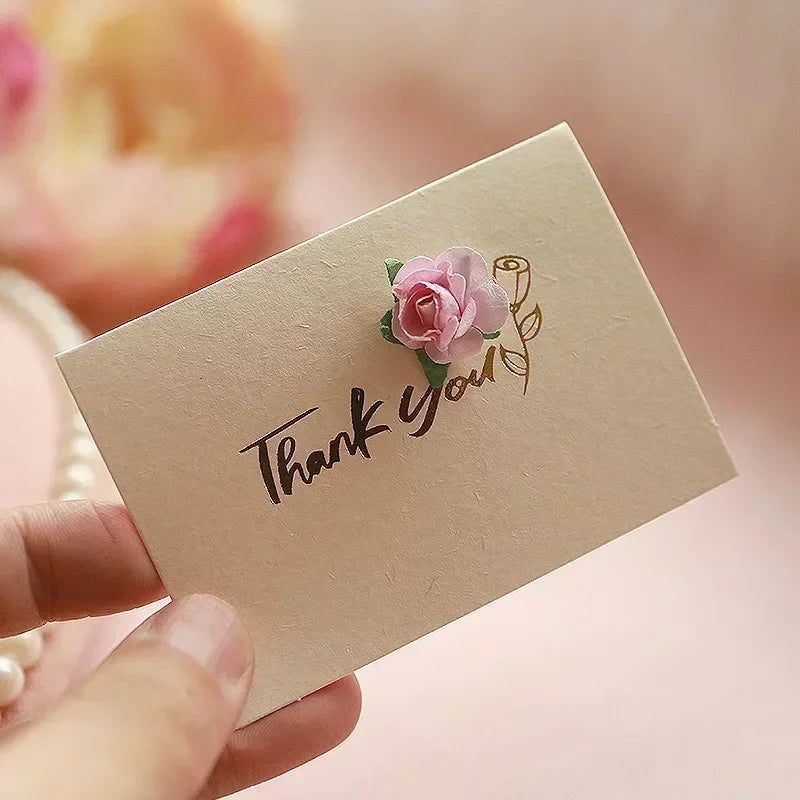 Greeting Cards with Envelope Mini Small Light Golden Color for Business Mother's Teacher's Day Thank You Gift Card