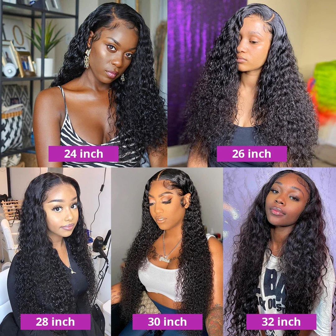 Deep Curly Wave Human Hair 3/4  Bundles Deal Malaysian Hair Weaves 100% Virgin Rew Human Hair Extensions Double Weft Wholeasle