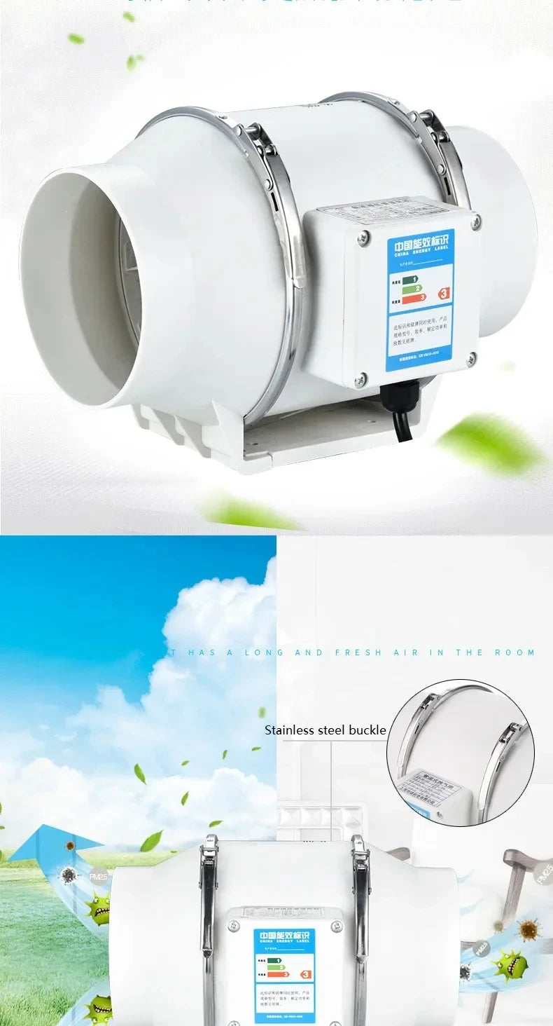 Exhaust Pipe Fan Ventilation Fan Pipe Fan Inline Duct Fan Ventilation Exhaust Blower Fans Quiet For Ducting