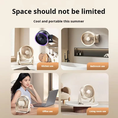 Portable Electric Fan 3600mAh Wireless Air Circulator Fan Cordless Desktop Wall Ceiling Air Cooling Cooler Quiet Ventilator