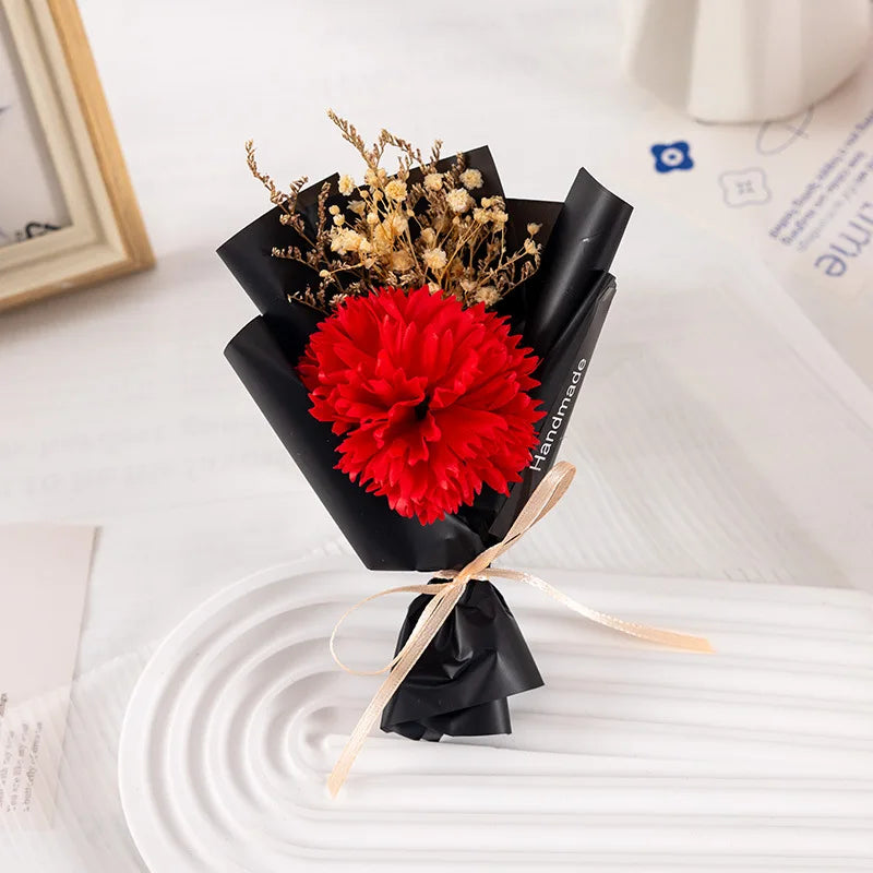 Soap Flower Carnation Bouquet Mother's Day Gift Small Bouquet Faux Flowers Perpetual Flower Companion Gift Accessories