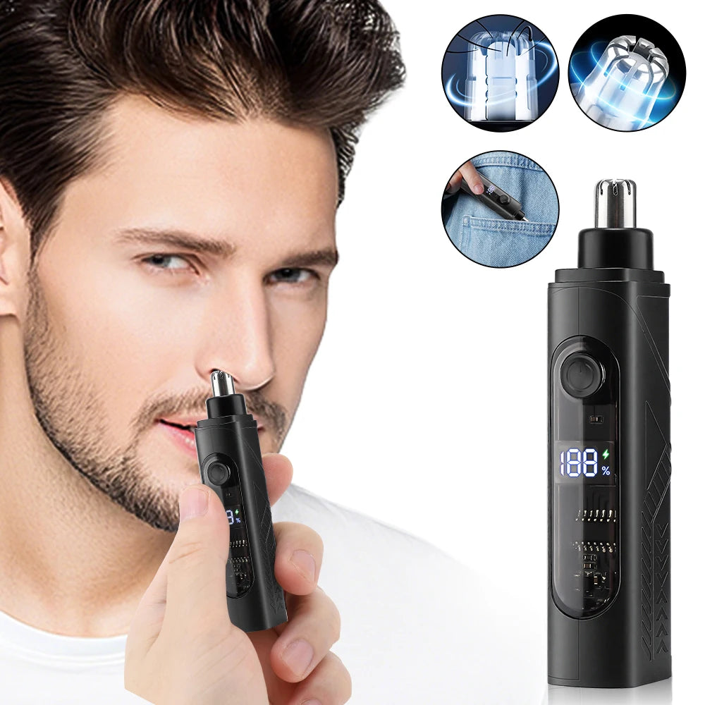 Electric Nose Hair Clipper Rechargeable Automatic Shaving Nose Trimmer Unisex Professional Washable Painless Nose Hair Trimmer