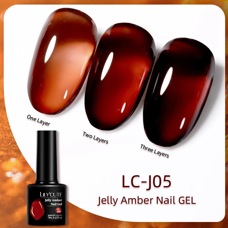 LILYCUTE 7ml Brown Red Purple Nail Gel Polish Coffee Color Series Semi Permanent UV Gel Soak off Nail Gel Varnishes For Nail Art