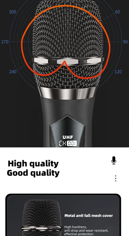 Dual Wireless Microphone Home Karaoke Stage Sound System ,Professional High-Volume Handheld Wireless Microphones for KTV