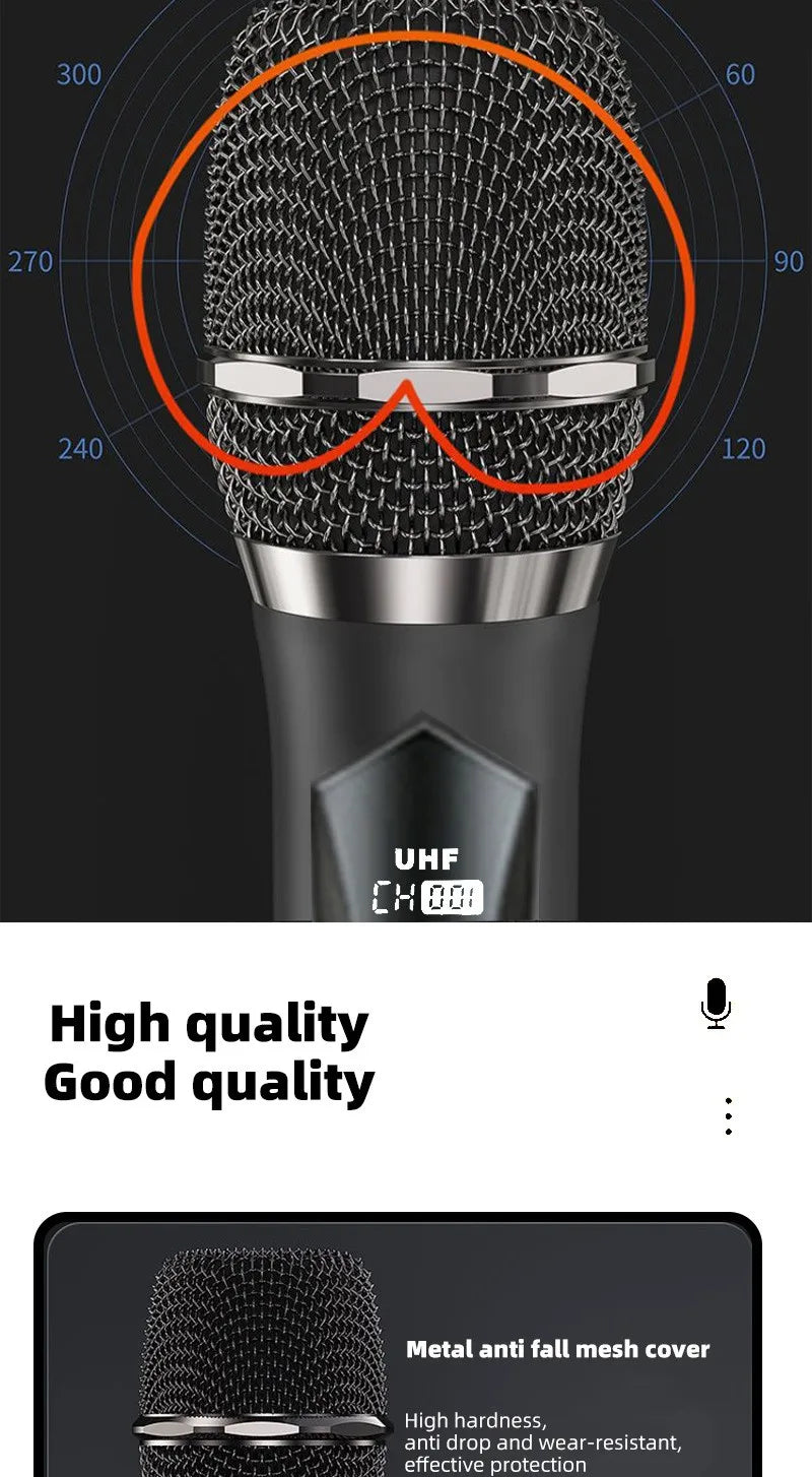 Dual Wireless Microphone Home Karaoke Stage Sound System ,Professional High-Volume Handheld Wireless Microphones for KTV