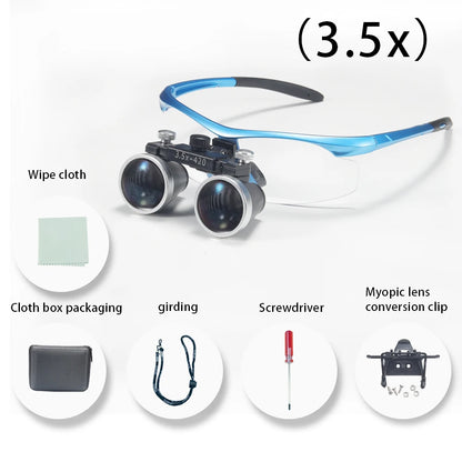Dentistry Binocular Magnifier 2.5X 3.5X Ultra-lightweight Optical Loupes 320-420mm Magnifying Glass for Dental Surgery