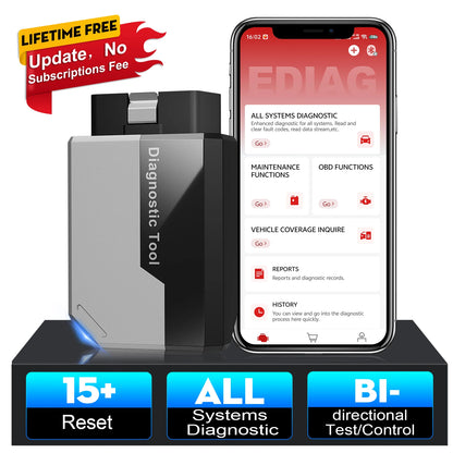 2026 New KINGBOLEN Ediag Elite Lifetime free Car Diagnostic Tools All system 15 Resets Bi-directional Test  Auto Scanner OBD2