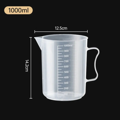 Measuring Cup Transparent Plastic Laboratory Beaker Graduated Liquid Jug Cup Kitchen Baking Cooking Measurement Scale Container