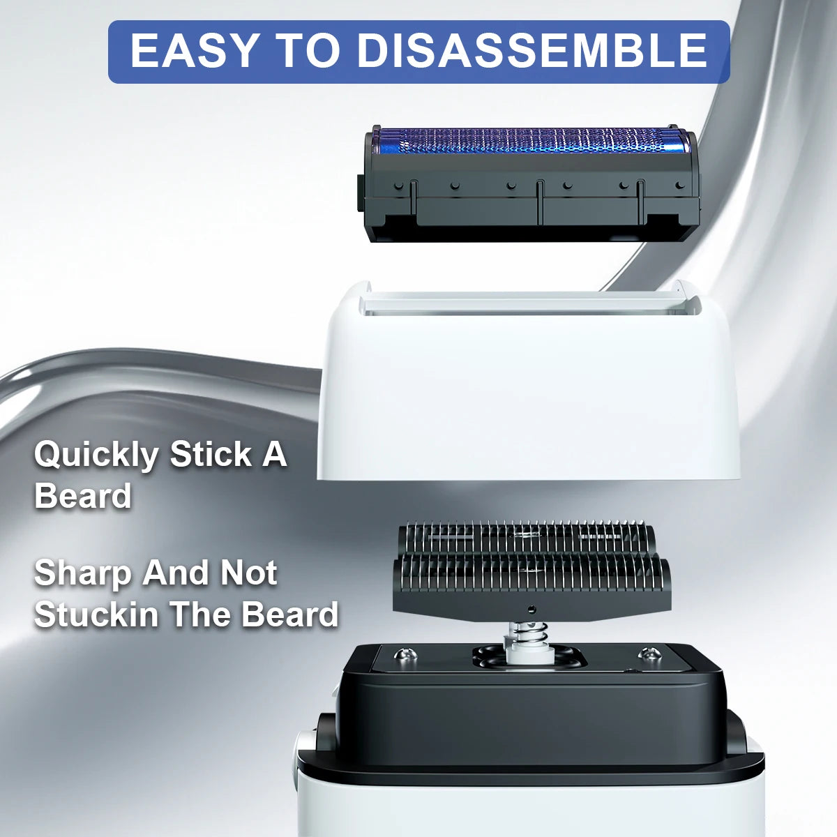 ROSYOUS RS620 Men's Shaving Machine 10000RPM Double Foil Blue Hypoallergenic Knife Net Electric Beard Trimmer Barber Shop