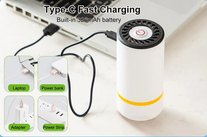 Electric Air Pump Handheld Automatic Air Pump Food Fresh-Keeping Rechargeable Vacuum Sealer with BPA-Free Vacuum Packaging Bag