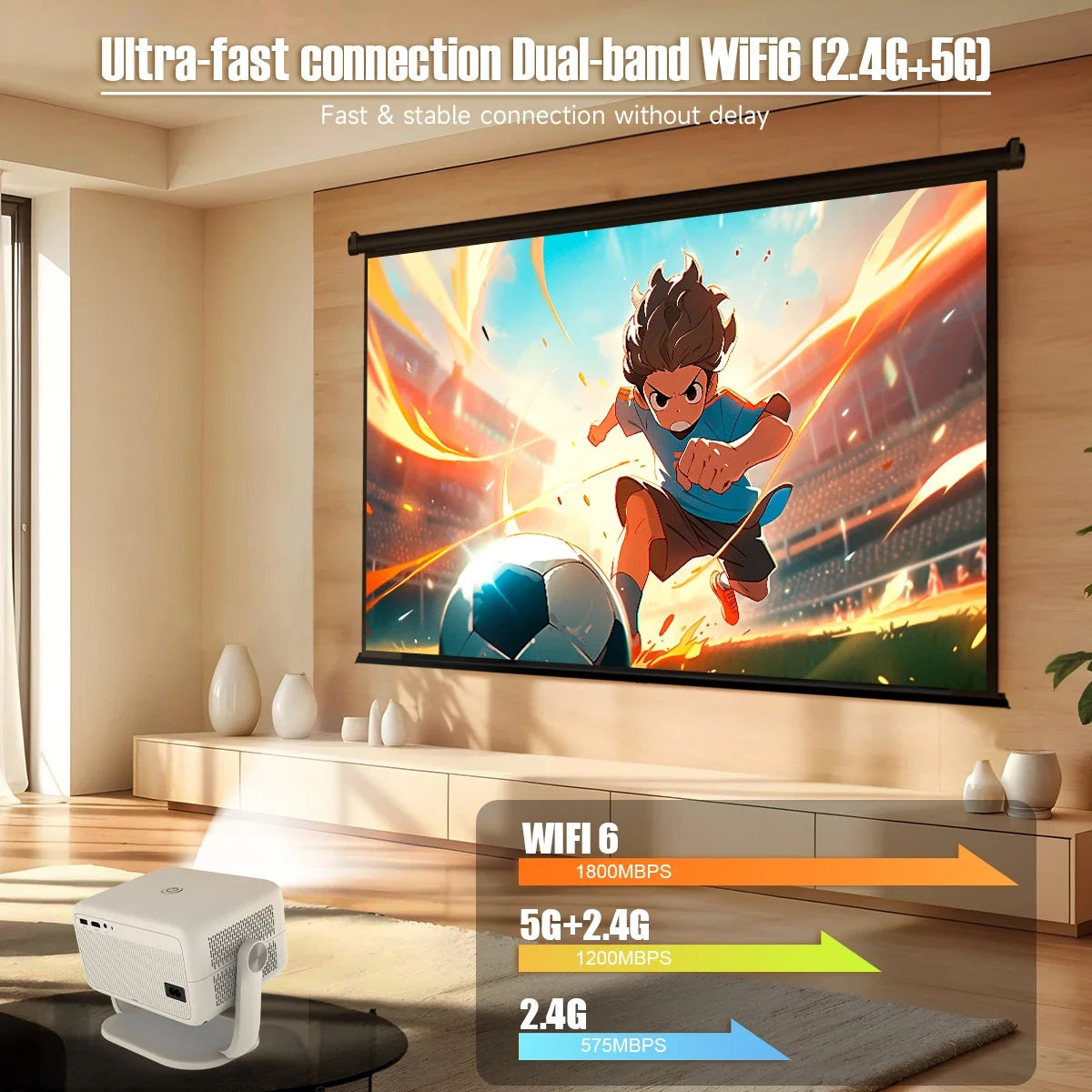 Magcubic Native 1080P 650ANSI 8K Android14 L018 Projector With Auto Keystone Correction Focus Wifi6 BT5.4 Portable Movie Outdoor