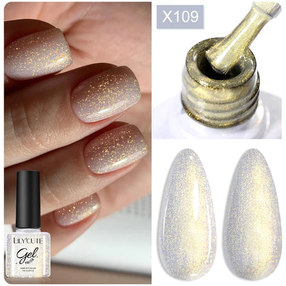 LILYCUTE 7ml White Color Gel Nail Polish Semi Permanent UV Gel Polish Gorgeous Full Coverage Soak Off UV LED Nail Gel Varnishes