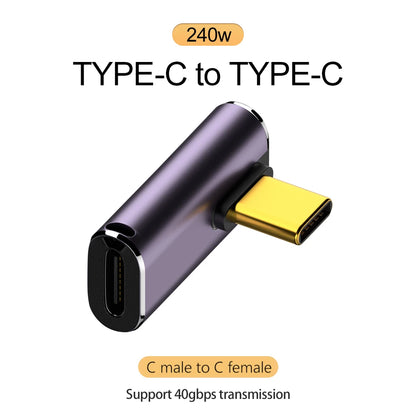 5A Type-C OTG Adapter 240W Fast Charging Data Converter USB4.0 40Gbps Support 8K 60Hz USB C 90/180 Degree Elbow Adapter