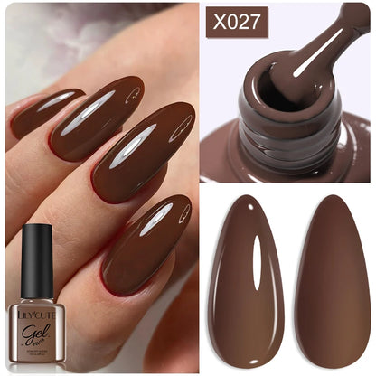 LILYCUTE 7ml Brown Red Purple Nail Gel Polish Coffee Color Series Semi Permanent UV Gel Soak off Nail Gel Varnishes For Nail Art