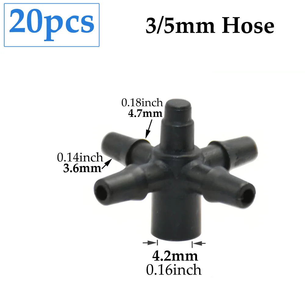 2L 4L 8L Irrigation Drippers Fitting 2/4-way Arrow Dropper Connector Cross Water Splitter Emitter Micro Drip Irrigation System