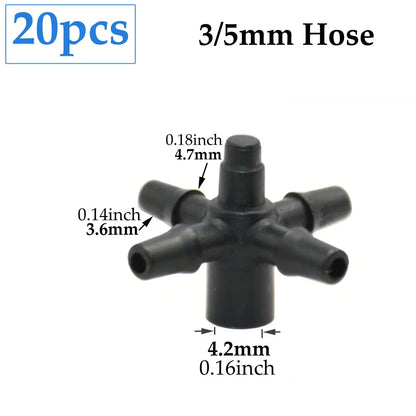 2L 4L 8L Irrigation Drippers Fitting 2/4-way Arrow Dropper Connector Cross Water Splitter Emitter Micro Drip Irrigation System