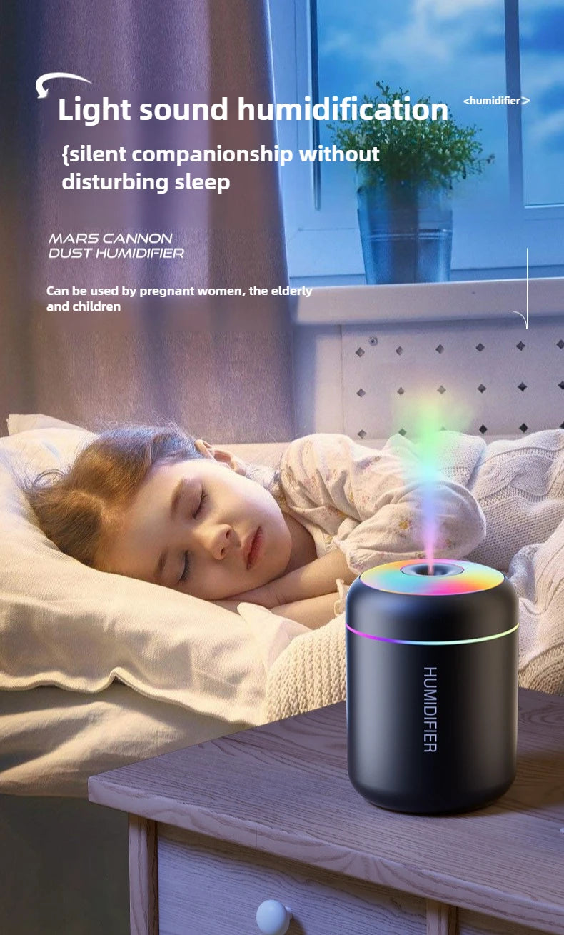 180ML USB Mini Air Humidifier Aroma Essential Oil Diffuser for Home Car Ultrasonic Mute Mist Maker Diffuser with LED Color Lamp