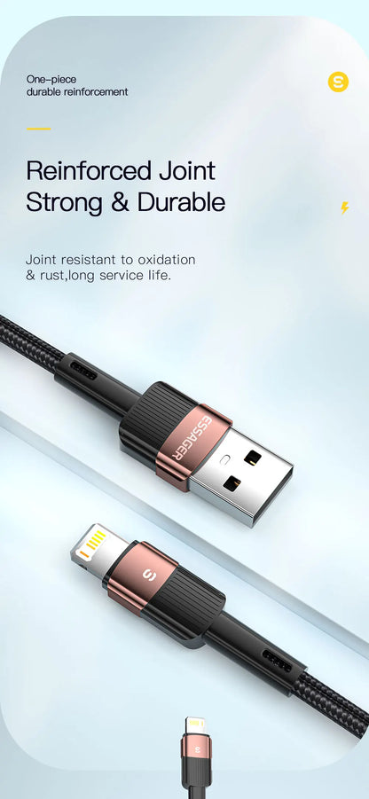 Essager Fast Charging For iPhone Usb Cable 11 12 13 Pro Max Mini Xs Xr X SE 8 7 6 Plus 6s 5 5s 2.4A Wire For iPhone Charger Cord