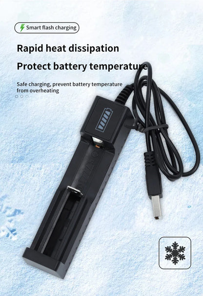 18650 Battery Charger 1-4 Slots Dual 18650 Charging 3.7V  Rechargeable Lithium Battery USB Charger For 16340 14500 18650 26650