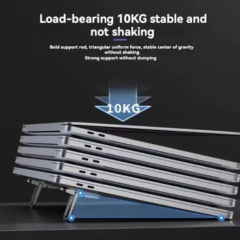 2pcs/Set Foldable Laptop Stand Portable Notebook Support Holder Adjustable Riser Cooling Bracket Universal for Laptop Tablet