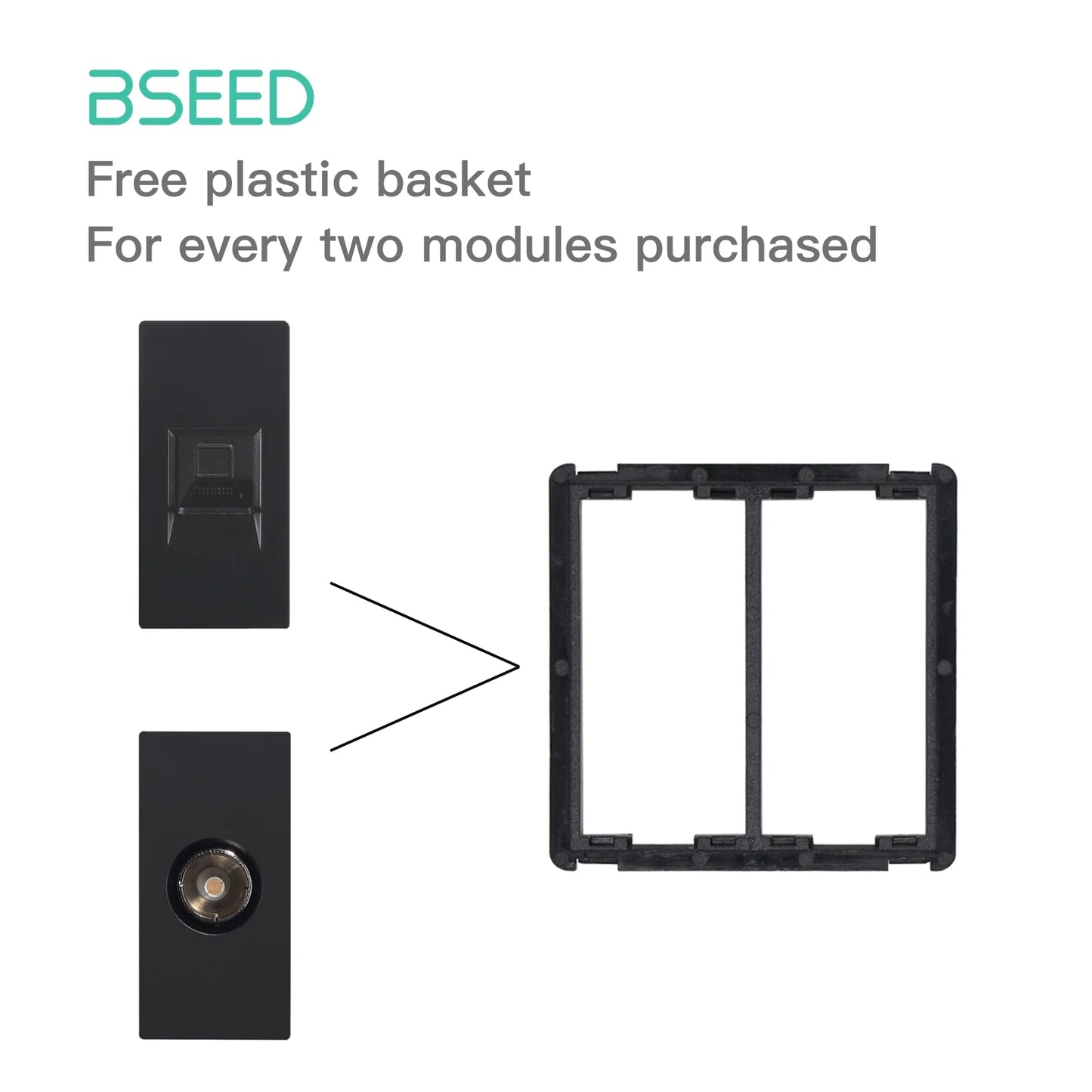 BSEED Glass Frames EU Standard HDMI Tel Sockets Module Part Internet Wall Sockets TV DIY Function Base USB CAT5 Satellite Parts