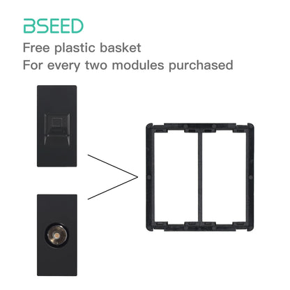BSEED Glass Frames EU Standard HDMI Tel Sockets Module Part Internet Wall Sockets TV DIY Function Base USB CAT5 Satellite Parts
