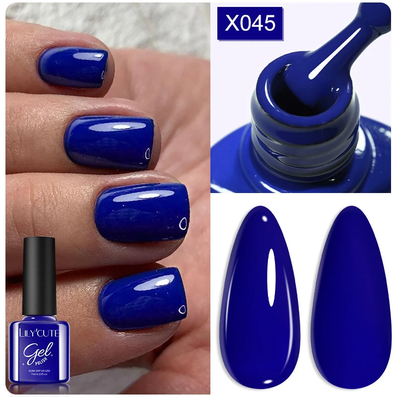 LILYCUTE Ancora Red Autumn Winter Gel Nail Polish Semi Permanent Soak Off UV LED Gel Varnish Manicure Nail Supplies