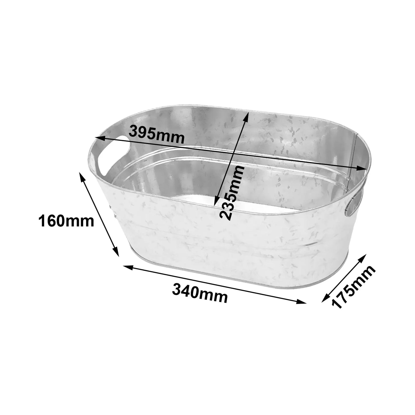 Galvanized Steel Metal Oval Tub Beer Champagne Cocktail Cooler Galvanized Bucket for Home Parties Home Swim Pool Party