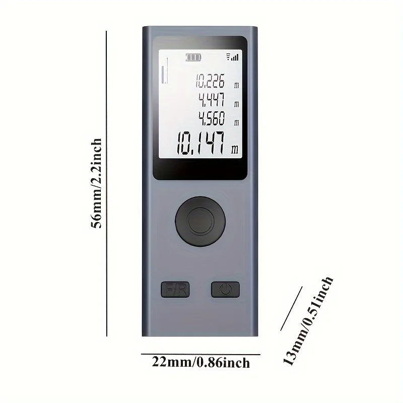 Mini Size Laser Distance Meter with USB Rechargeable Measurement Pythagoras Area Volume Measurement M/FT/IN Unit Swi