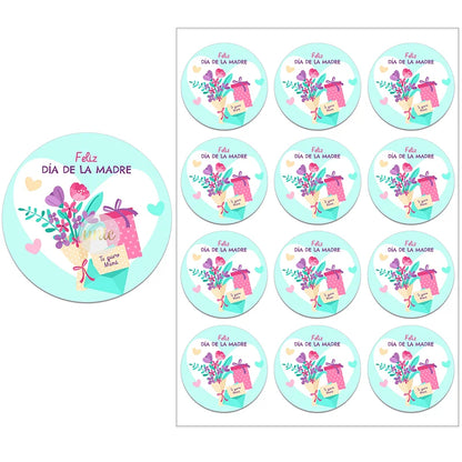 Feliz Día De La Madre Español Happy Mother's Day Decor Stickers Labels Floral Self-adhesive Paper Labels
