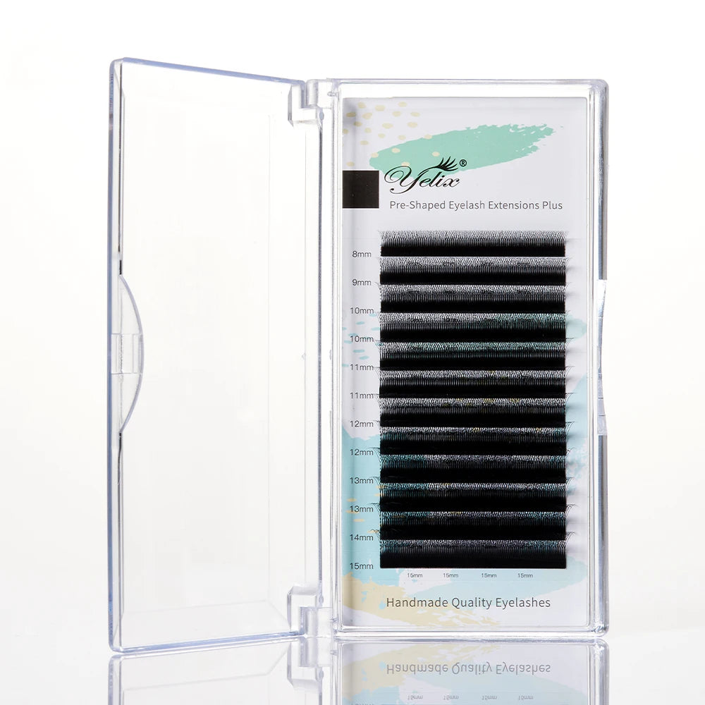 Yelix Narrow 3D W Shape Lashes Premade Fans Volume Eyelash Extensions Natural Soft Individual Lashes Hand Premium Lashes