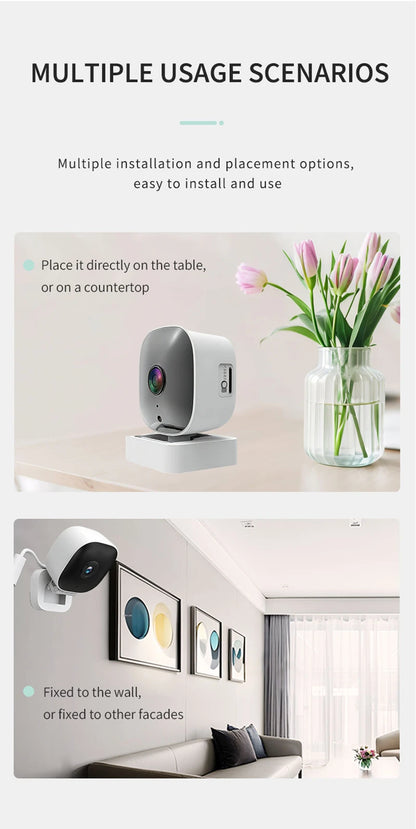 Window Camera Replaces Outdoor Cameras 2.4/5GHz WiFi Camera 3MP Resolution Full-Color Night Vision Through Window Mini Camera