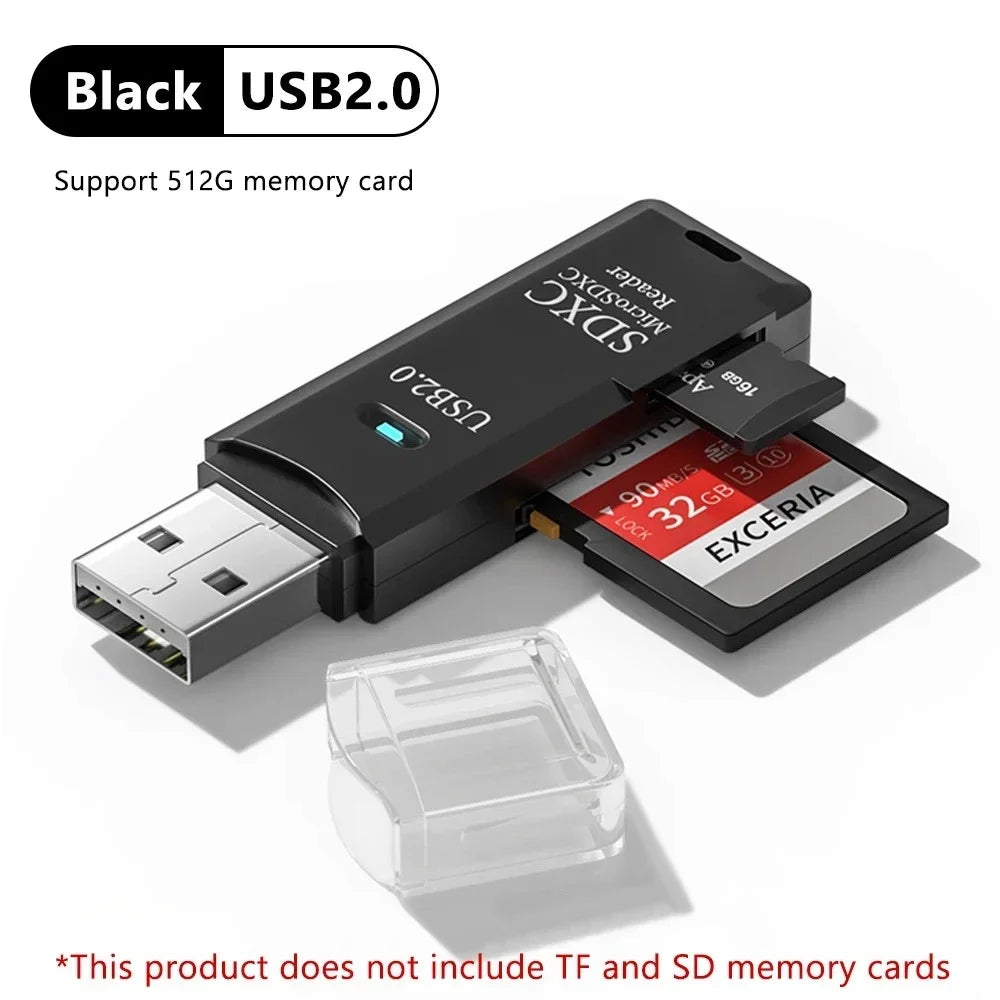 2 in 1 USB 3.0 Card Reader High Speed SD TF Memory Card Adapter for PC Laptop Computer Camera Tablet Accessories