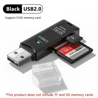 2 in 1 USB 3.0 Card Reader High Speed SD TF Memory Card Adapter for PC Laptop Computer Camera Tablet Accessories