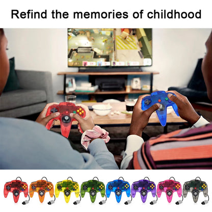 2PCS/Pair For N64 Controller Classic Wired Remote Control Gamepad Gaming Joystick Retro Video Game Joypad for N64 Console Access