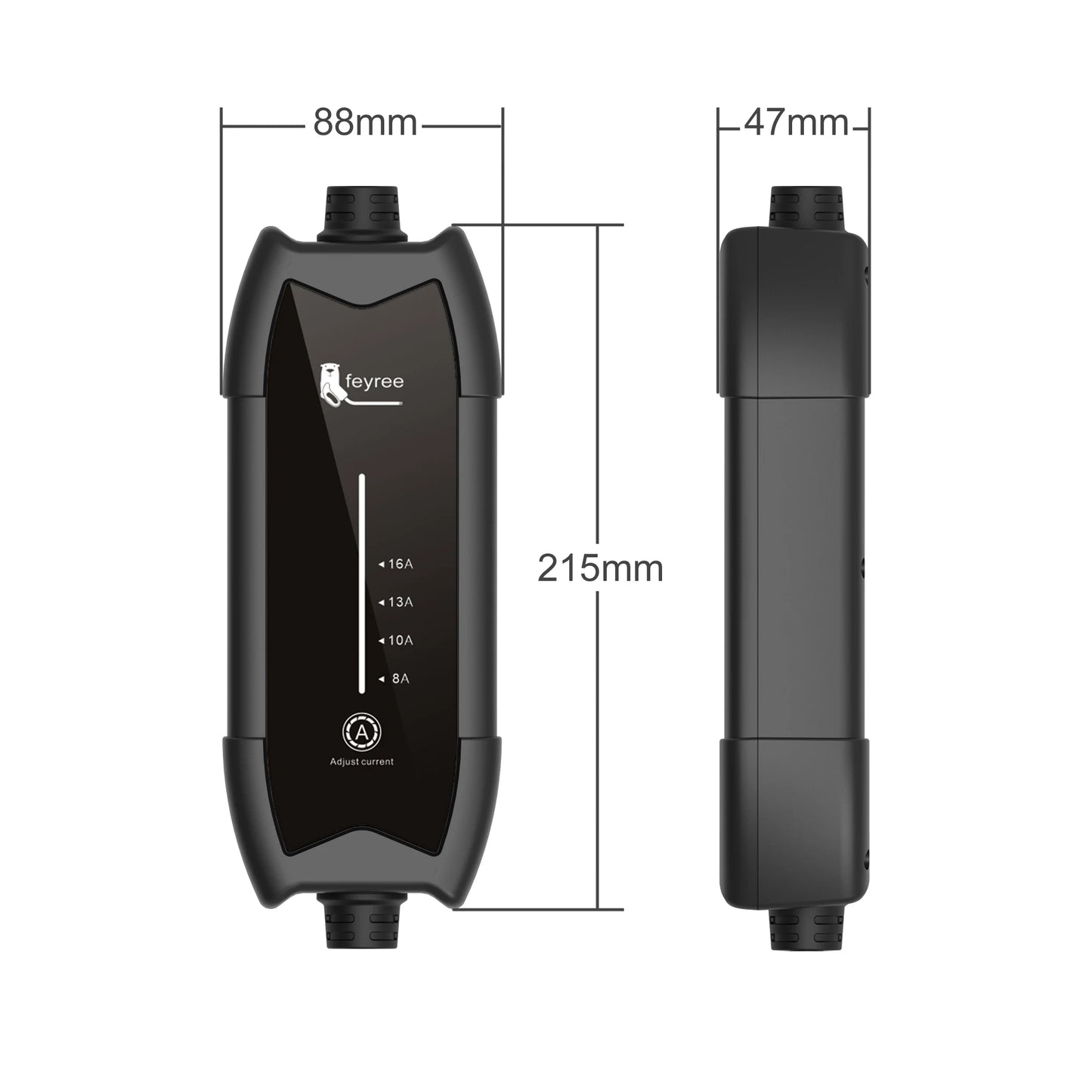 feyree EV Charger Type2 16A 3.5KW 1Phase GB/T / Type1 Current Adjustable 3.5m Cable Portable Charging Box for Electric Vehicle