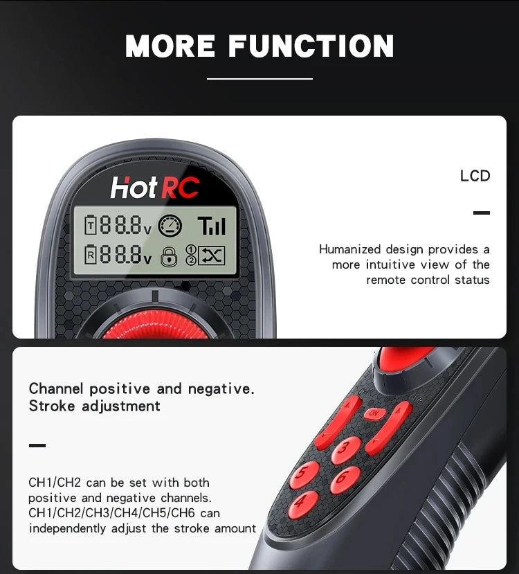 HOTRC Hot rc DS-600 DS600 6CH 2.4GHz FHSS Radio System Transmitter Remote Controller DS600 PWM 6CH Receiver For Model Boat Toy