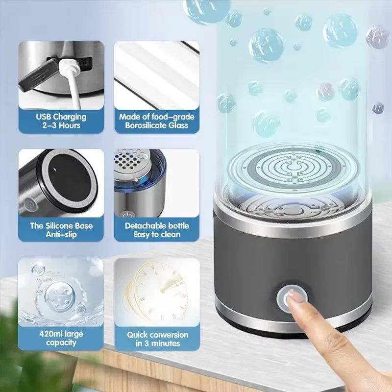 Hydrogen Water Bottle for Home Office Travel and Daily Drinking Portable Hydrogen Water Bottle Generator Water Ionizer Machine