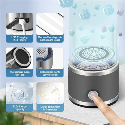 Hydrogen Water Bottle for Home Office Travel and Daily Drinking Portable Hydrogen Water Bottle Generator Water Ionizer Machine