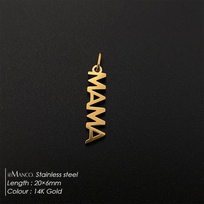 eManco  MAMA LOVE Pendant  Charms Stainless Steel Letter Hang Ornament For DIY Mother's Day Nacklace Earrings Jewelry Making