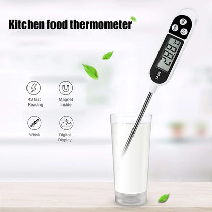TP300 Electronic Food Thermometer Instant Read Meat Thermometer LCD Display Digital Milk Thermometer for Meat /Cooking /BBQ/Milk