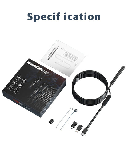 KERUI 2MP Industrial Endoscope Camera Single/Dual Lens Mini Inspection Camera for Iphone Waterproof Pipeline Borescope Type C