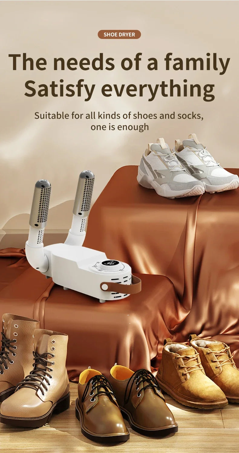 Adjustable Dryer  Shoe Dryer Intelligent Timer Quick Drying Deodorizing Sterilizing Shoe Dryer Household Shoe Warmer Heater