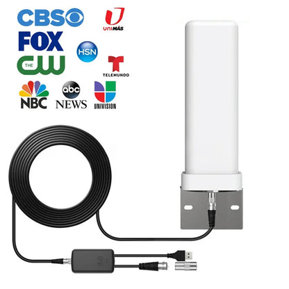 Outdoor digital TV antenna 35dBi remote signal amplifier 4K 1080P free HDTV channel ATSC DVB-T DMB-T ISDB-T