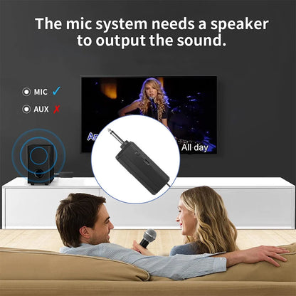 2.4G Wireless Microphone 2 Channels UHF Handheld Microphone Mic Rechargeable Microphone for Karaoke Live Wedding Party Meeting