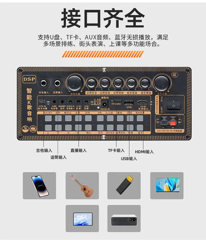 Outdoor ktv audio all-in-one machine home karaoke machine square dance audio with display Karaoke speakers