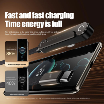 1/3PCS 240W PD Fast Charging Type C to Type C Cable USB C to Type C Cable Foldable Stand Phone Holder For iPhone 15 HUAWEI Xiaom