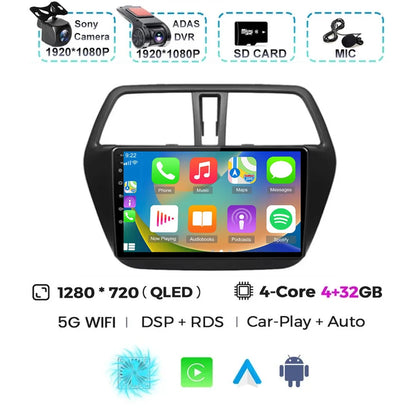 For Suzuki SX4 S-Cross 2014 2015 2016 2017 Android 15 Car Radio Multimedia Player Stereo GPS WIFI+4G wireless Carplay Auto video