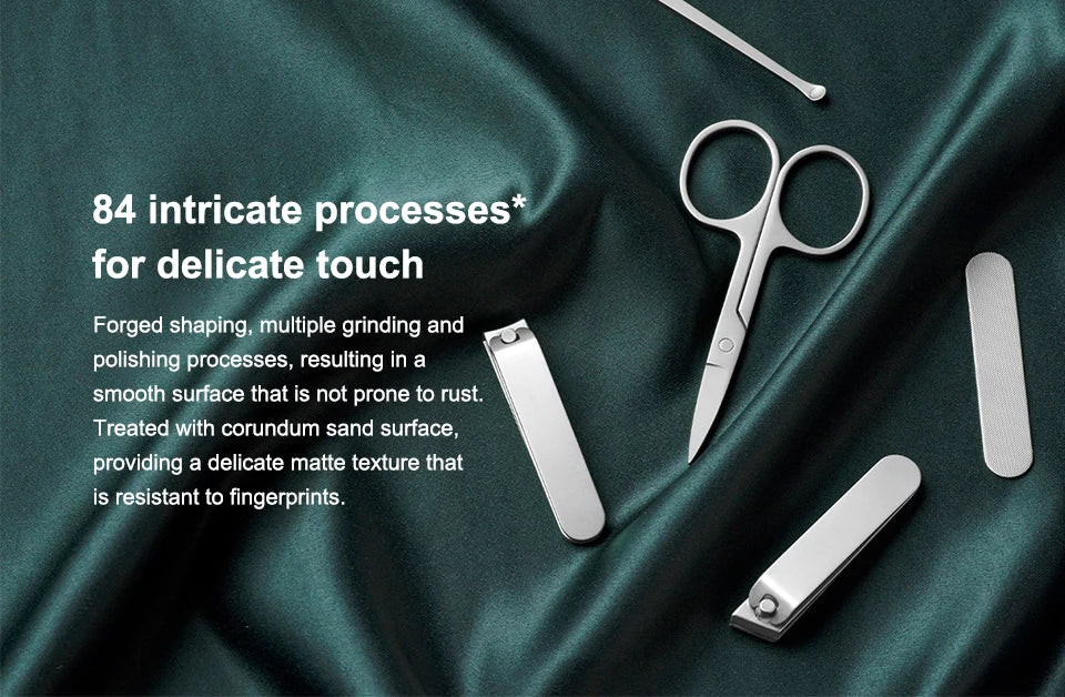 New Original MIJIA Manicure Nail Clippers Pedicure Set Portable Travel Hygiene Kit Stainless Steel Nail Cutter Tool Set -CN