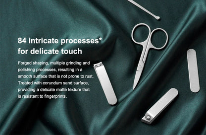 New Original MIJIA Manicure Nail Clippers Pedicure Set Portable Travel Hygiene Kit Stainless Steel Nail Cutter Tool Set -CN